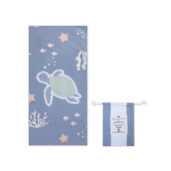 Microfiber Beach Towel - Blue - Coral Bliss - 135 x 65 cm