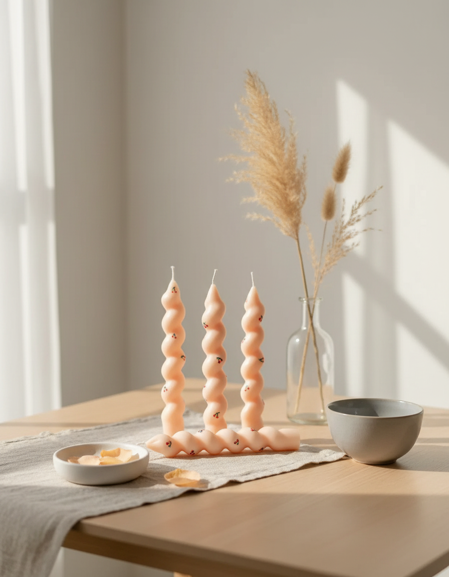 Bougie Torsadée Cerises