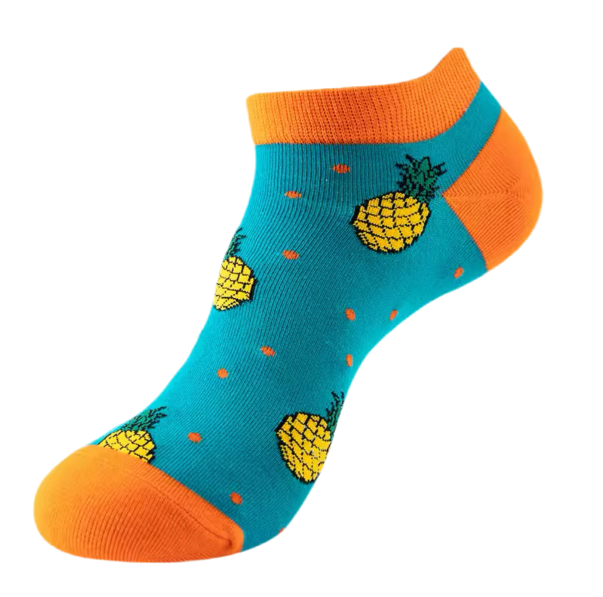 chaussettes courtes ananas et pois