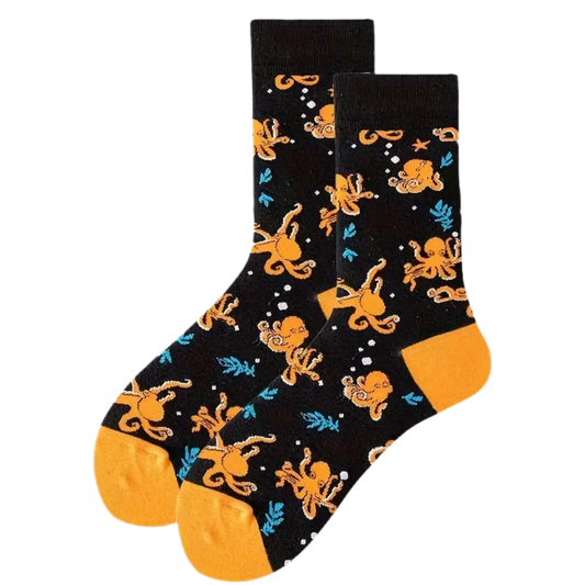 chaussettes poulpes oranges mrcol