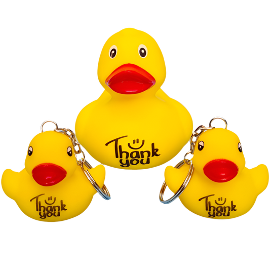 Yellow Duck Thank You Keychain