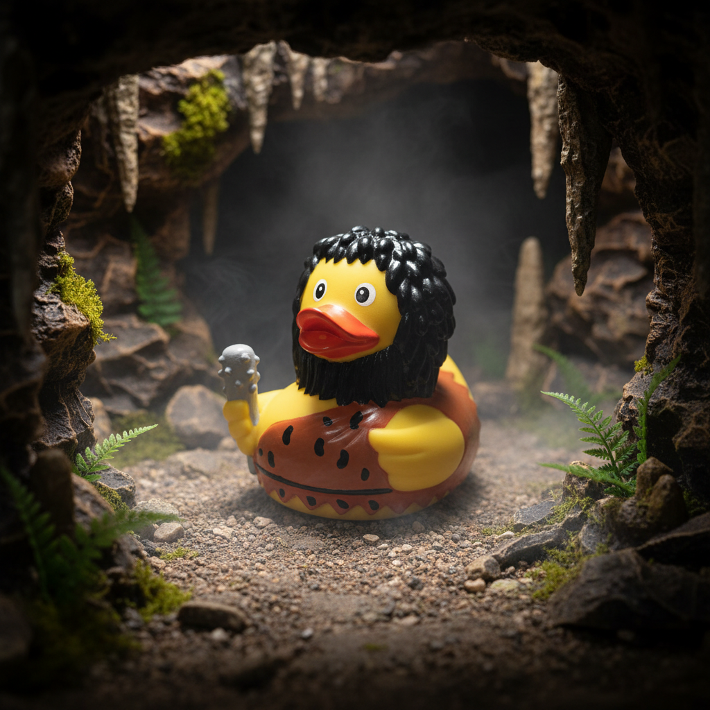 Cave man duck