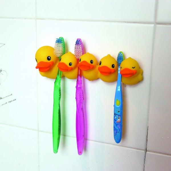 Porte Brosse à Dents Famille Canard Jaune