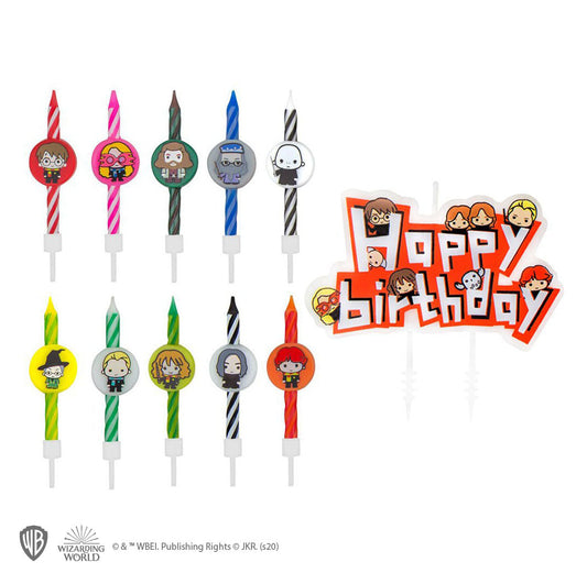 Set of 10 Harry Potter Character Birthday Candles & 1 Happy Birthday Candle