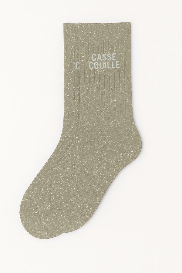 "Pain in the Ass" Glitter Socks - Beige