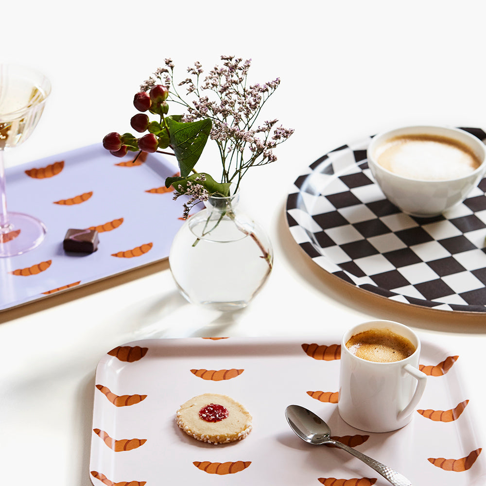 CROISSANT Lilac Rectangular Serving Tray - 27x20 cm