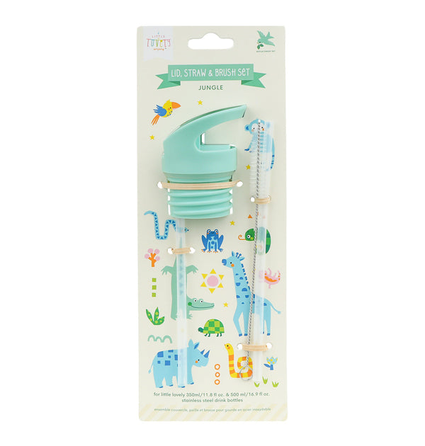 Kit bouchon, paille et goupillon - Jungle – vue 2 – A Little Lovely Company