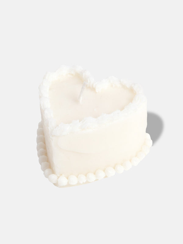 Sweetie Candle Heart Cake White