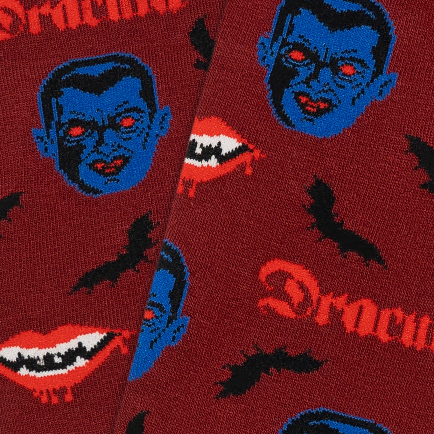 Dracula and Bat Socks - Dark Red