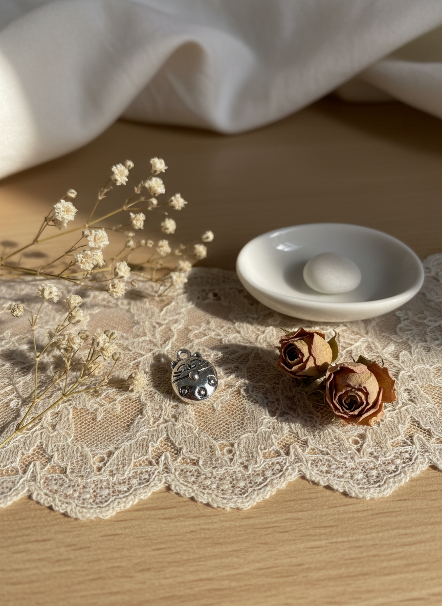 Silver Lucky Cat Charm