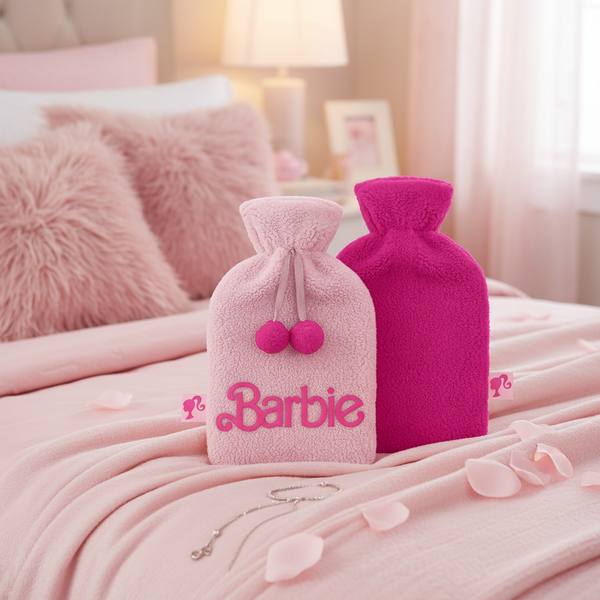 Barbie Plush & Embroidered Hot Water Bottle - Logo