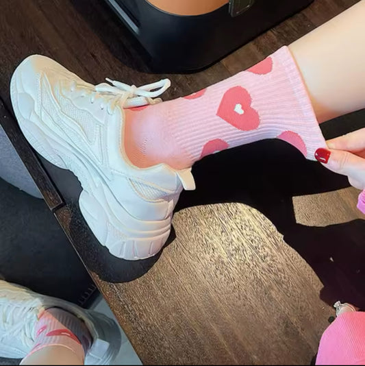 Women's Pink Heart Socks