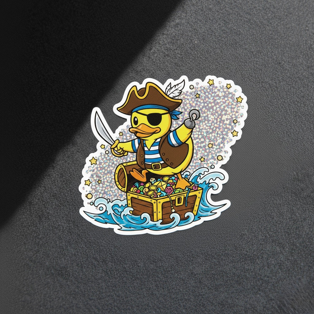 Sticker Autocollant Canard Pirate – Trésor & Aventure