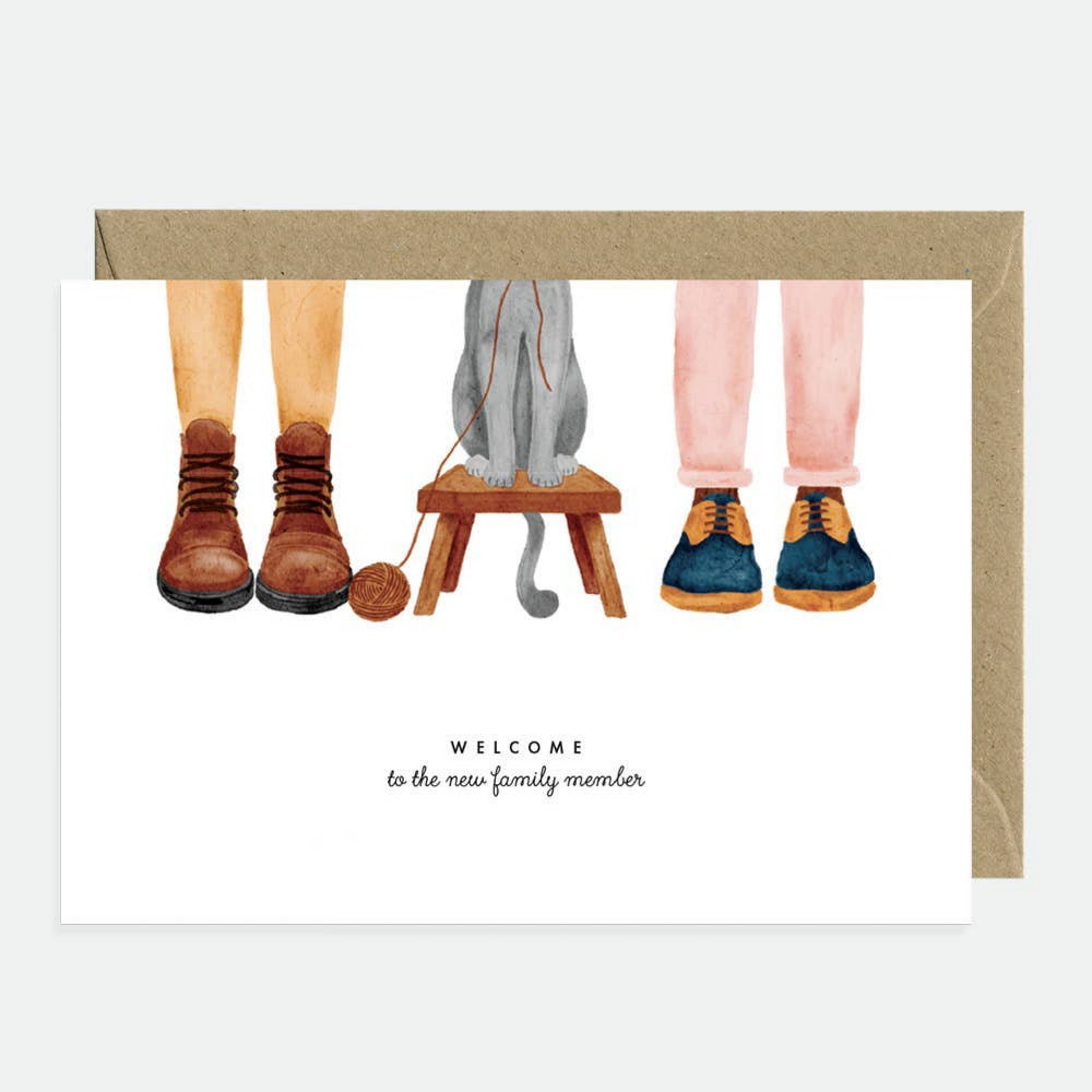 Welcome Cat Family member - Greeting card