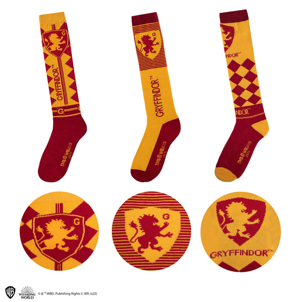 Set de 3 Paires de Chaussettes Hautes Gryffondor