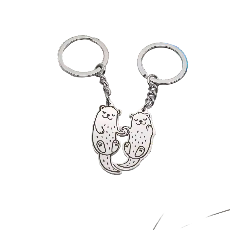 Porte clés Couple de Loutres