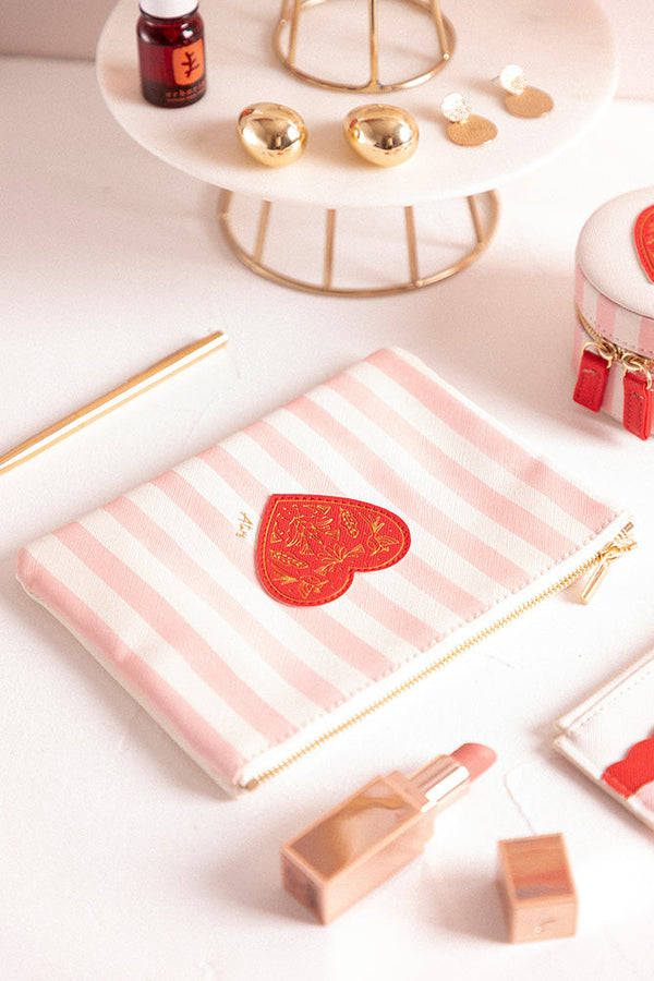 Pink Stripes - Pouch Bag
