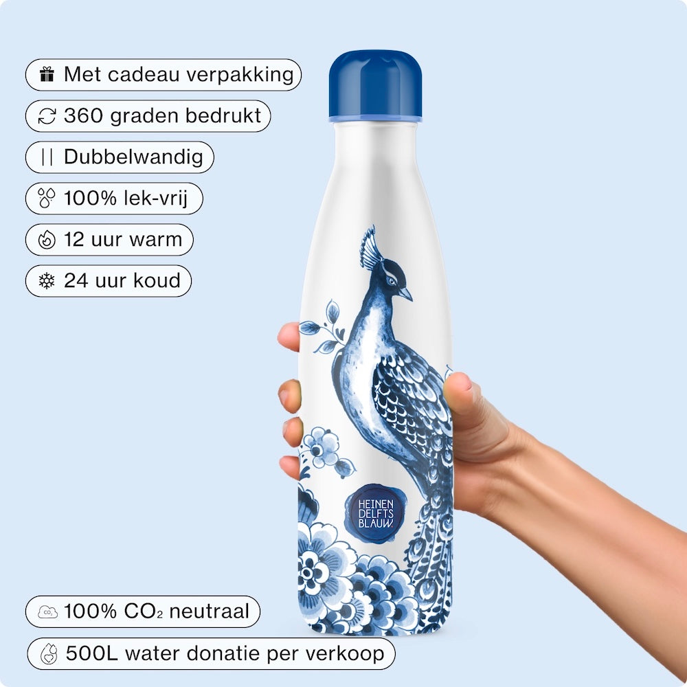 IZY Bottle - Delft Blue - Peacock - 500ml