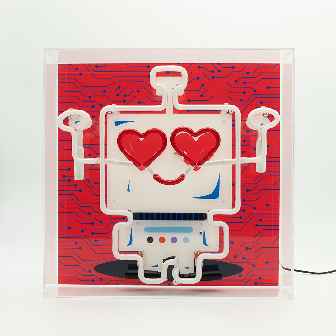 Robot Large Glass Panel for Neon Box