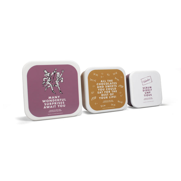 Set of 3 Roald Dahl Charlie Snack Boxes