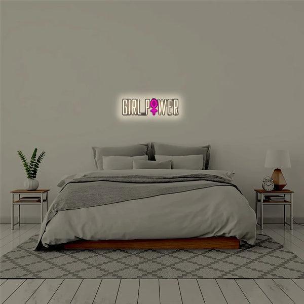 Lampada da parete al neon Girl Power