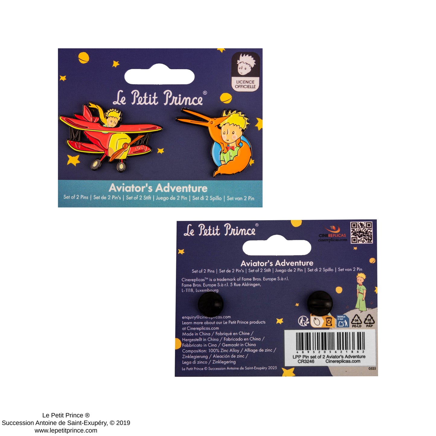 Set of 2 Aviator's Adventure Pins