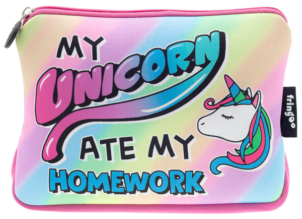 Large Printed Pencil Case - Unicorn Eight