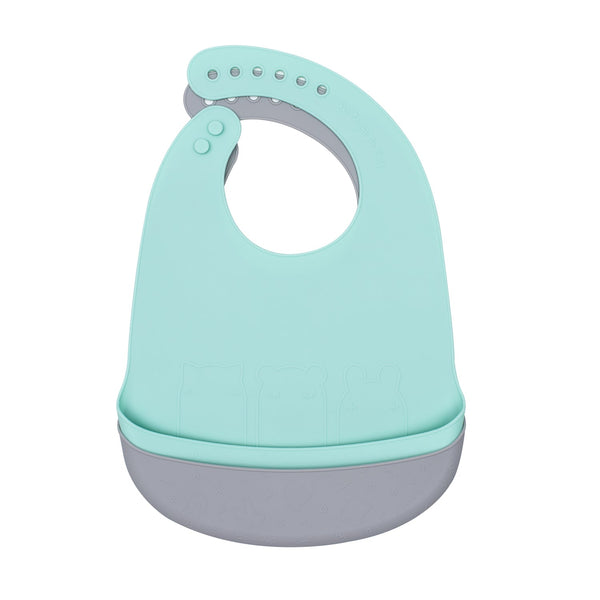 Lot of 2 Minty Green and Gray bibs