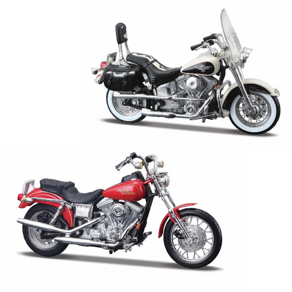 1:18 HARLEY DAVIDSON DECADE DUOS 90'S - 1993 FLSTN HERITAGE SOFTAIL & 1997 FXDL DYNA LOW RIDER