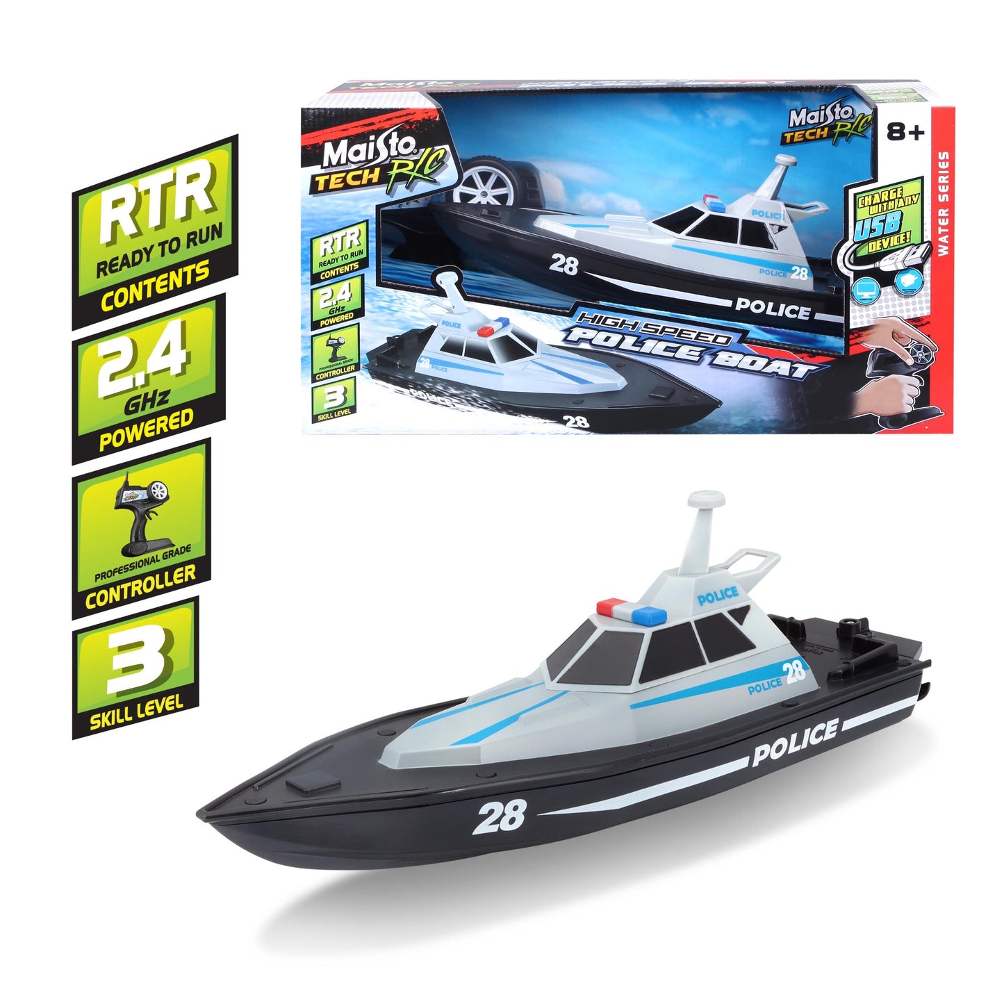 RC POLICE BOAT 2.4GHz