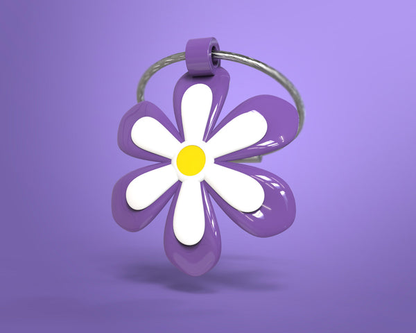 Portachiavi a forma di fiore viola