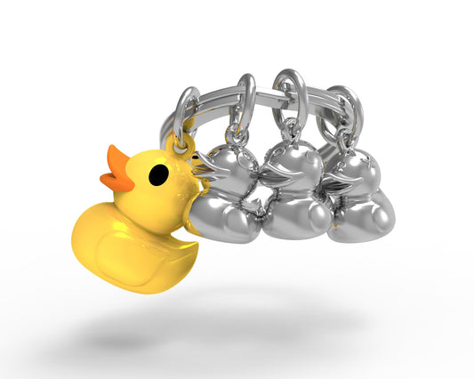 Yellow Duck Family Keychain