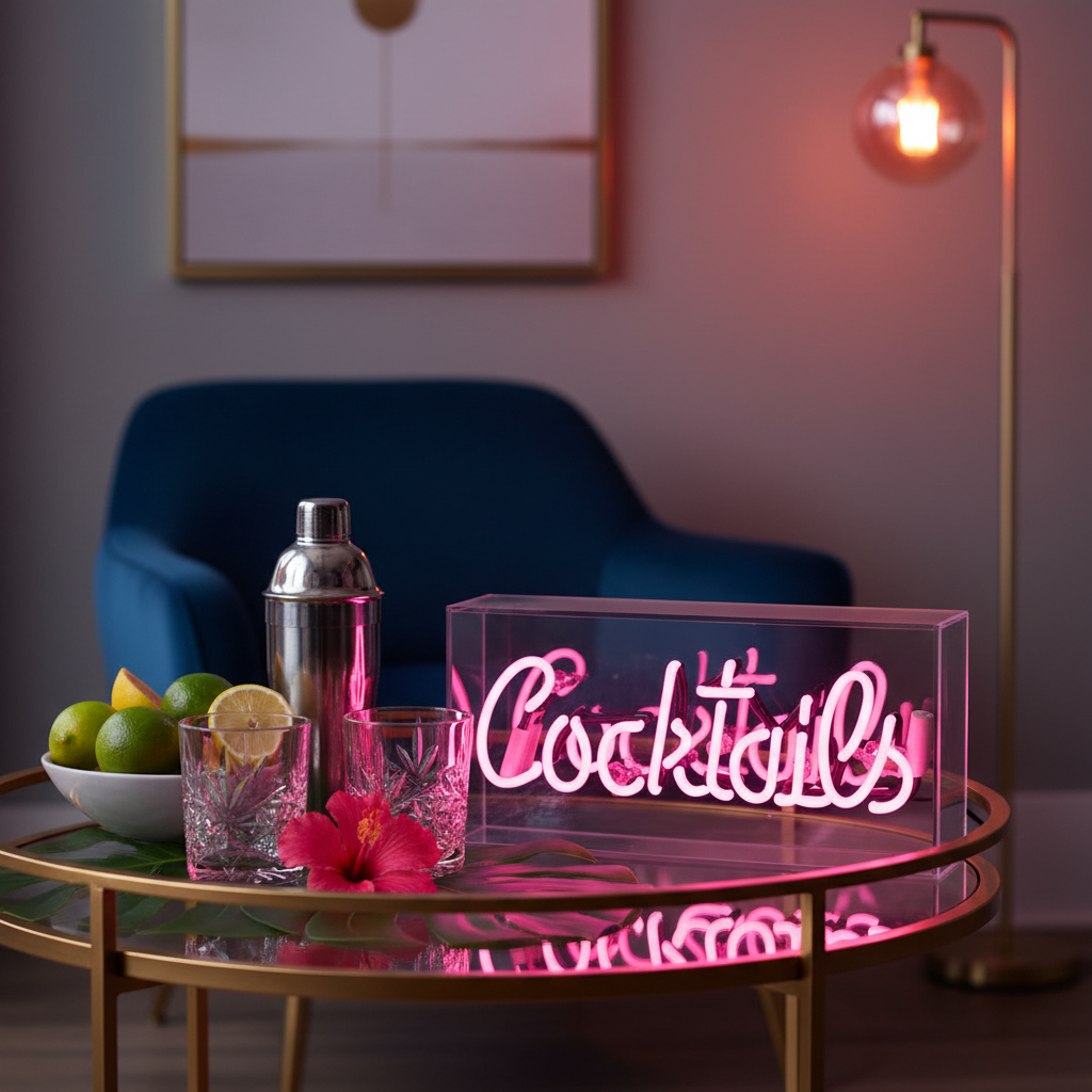 Rose cocktails neon
