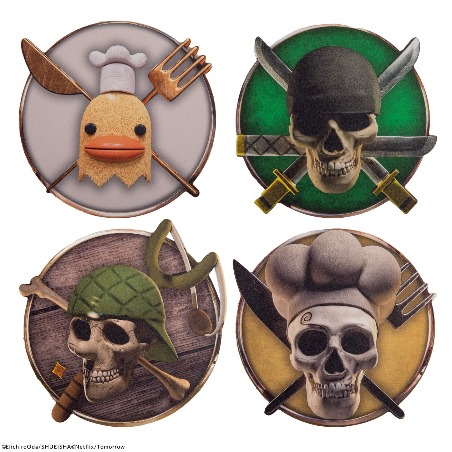 Set of 4 One Piece Characters Coasters Series 2