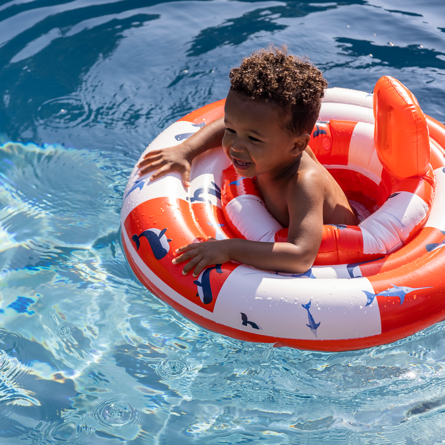 Baby Float - White/Red - Ocean Stripes - 0/1 Years