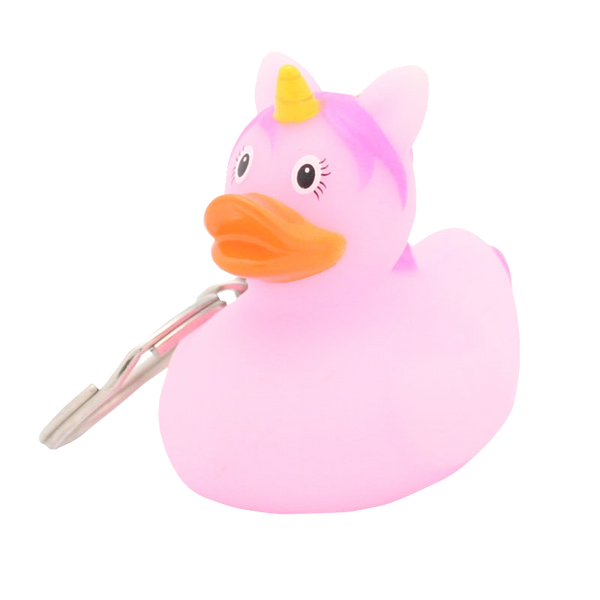 Pink unicorn duck keychain