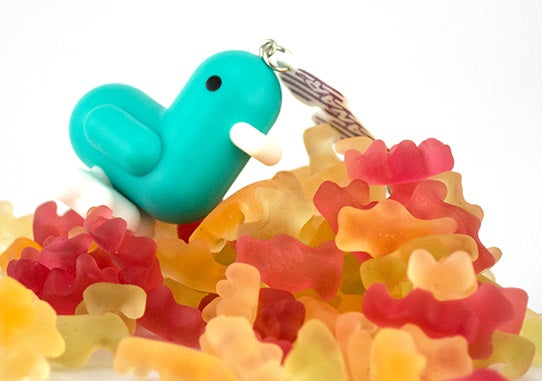 Candy Blue Duck Keyring