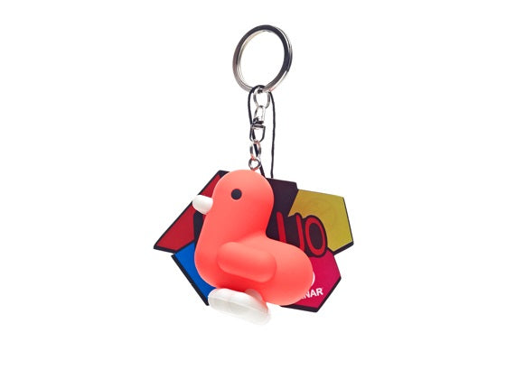 Neon Red Duck Keyring