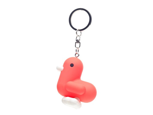 Neon Red Duck Keyring