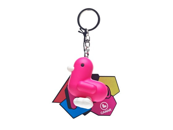 Neon Pink Duck Key Ring