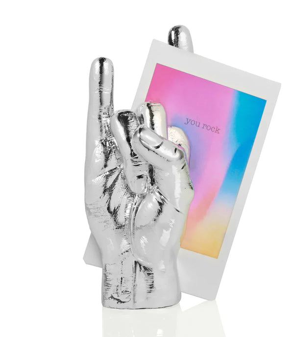 Porte Photo Magnétique Main You Rock - Argenté Bitten – Objet déco original