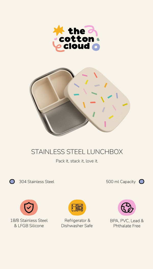 Rainbow Stainless Steel Lunchbox with Removable Compartments