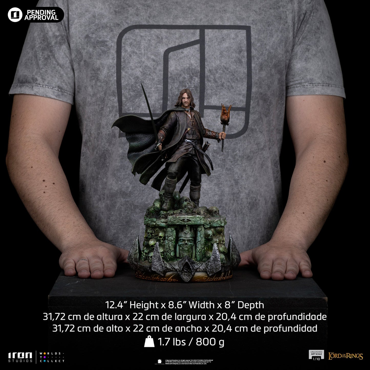 Aragorn Unleashed Statue - The Lord of the Rings - Art Scale 1/10 - Iron Studios