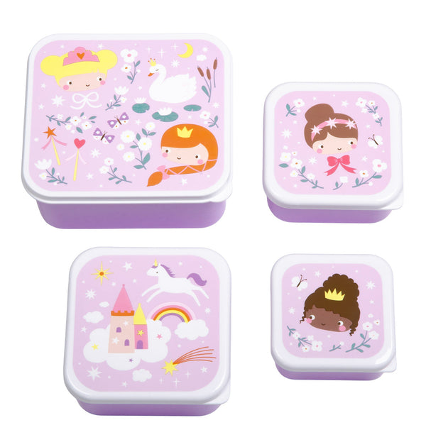 Lot de 4 boîtes repas et goûter - Princesses – A Little Lovely Company