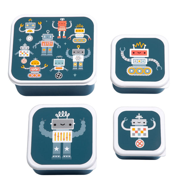 Lot de 4 boîtes repas et goûter - Robots – A Little Lovely Company