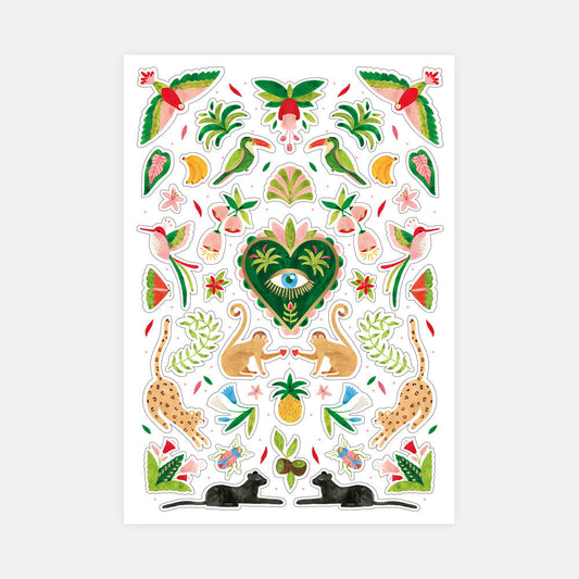 Jungle mexicaine - Planche de 3 autocollants