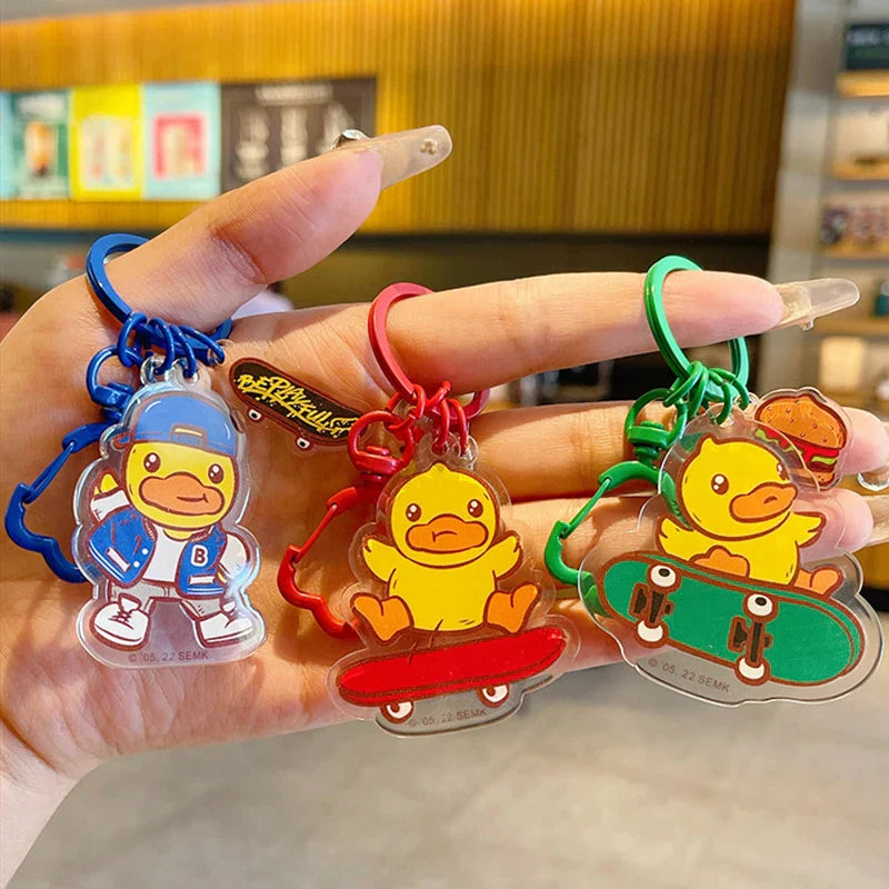 Skateboard Duck Keychain