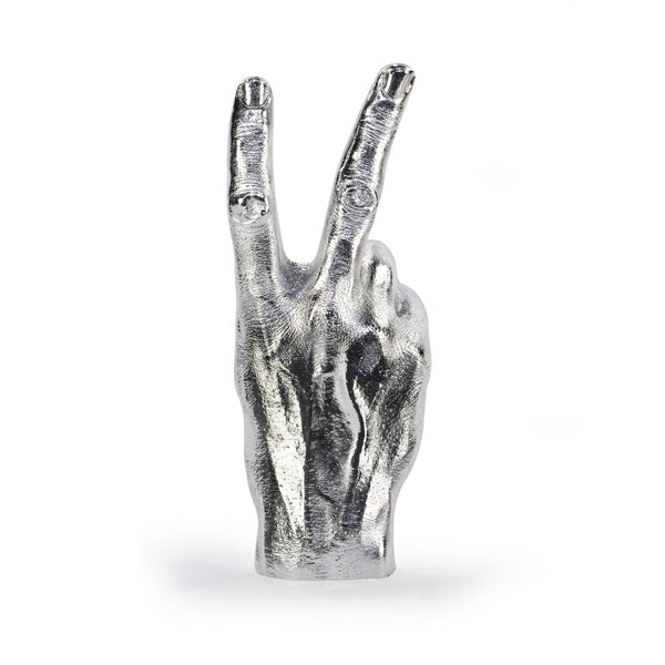 Sculpture Main Peace - Argenté Bitten – Objet déco original