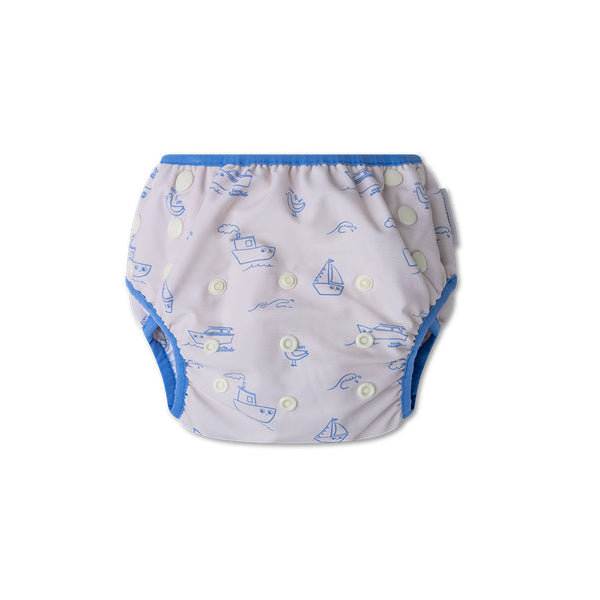 Swim Diaper - Beige/Blue - Seas The Day