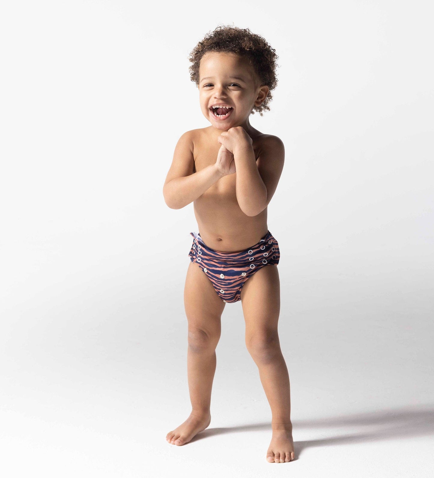 Swim Diaper - Blue/Orange - Vibrant Stripes
